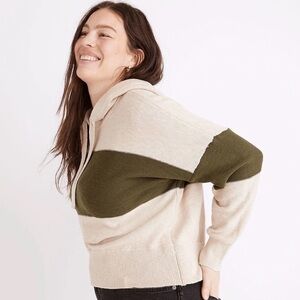 Madewell Clairview Colorblock Hooded Sweater